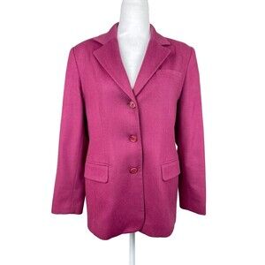Vintage Talbots 100% Cashmere Blazer Berry Pink 90s Old Money Made in USA 8P